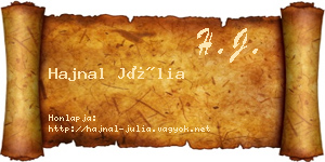 Hajnal Júlia névjegykártya